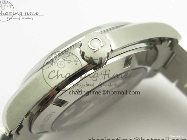 0228 FlexibleFit Aqua Terra 150M SS VSF 1:1 Best Edition Black Wave Textured Dial RG Hand on SS Bracelet A8500 Super Clone 8032